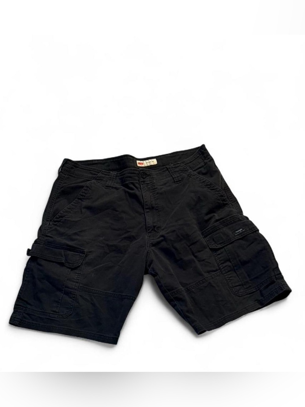 Cotton Wrangler Relaxed Fit Black Men's Cargo Shorts